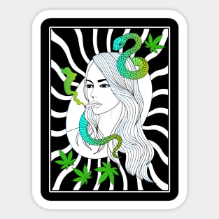 Snake Women Weed Sticker